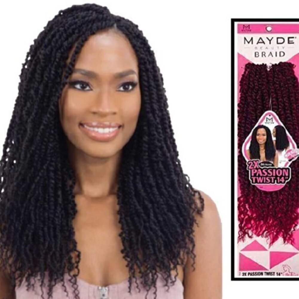 Mayde Beauty Crochet Braid 2X PASSION TWIST 14" 2 pack